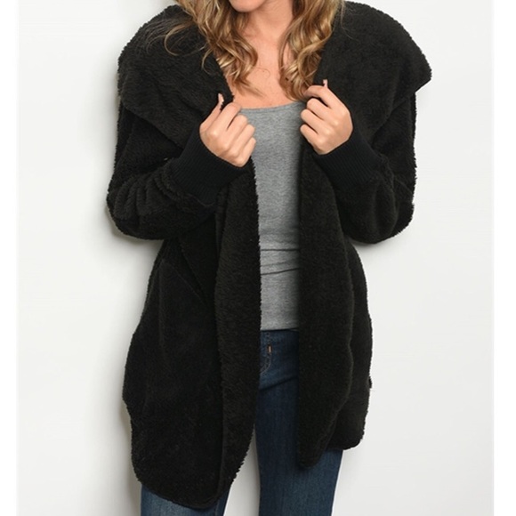 ⚡️✨NWT Trendy Black sherpa teddy bear coat jacket - Picture 3 of 8